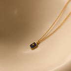 North Star Sapphire Necklace Silver 18K Gold Plated