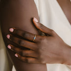Baguette Birthstone Ring Silver 18K Gold Plated