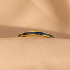 Indigo Opal Inlay Band  Silver 18K Gold Plated