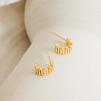 Maze Half Hoops Silver 18K Gold Plated