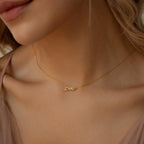 Tiny Paris Name Necklace Silver 18K Gold Plated
