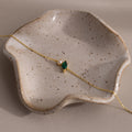 Marquise Cut Emerald & Pearl Bracelet Silver 18K Gold Plated