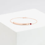Thin Name Bar Bracelet Silver 18K Gold Plated
