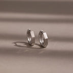 Audrey Hexagon Huggies Silver 18K Gold Plated