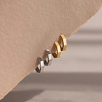 Hexagon Audrey Huggies Silver 18K Gold Plated