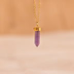 Amethyst Quartz Necklace Silver 18K Gold Plated
