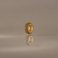 Pavé Garnet Charm Spacer Silver 18K Gold Plated