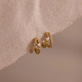 Diamond Pave Duo Huggies Silver 18K Gold Plated