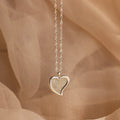 Fingerprint Heart Pendant Necklace Silver 18K Gold Plated