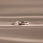 Toi et Moi Baguette Name Ring Silver 18K Gold Plated