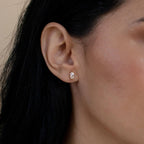 Classic Marquise Diamond Studs Silver 18K Gold Plated