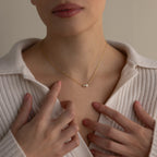 Dainty Duo Pearl Necklace Silver 18K Gold Plated