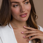Diamond Tennis Choker Necklace Silver 18K Gold Plated
