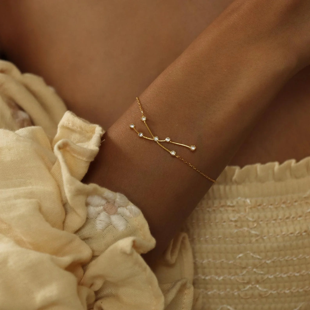 Diamond Constellation Charm Bracelet Silver 18K Gold Plated