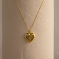 Fingerprint Heart Locket Necklace Silver 18K Gold Plated