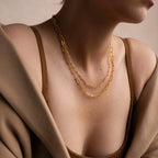 Bold Paperclip Chain Necklace Silver 18K Gold Plated