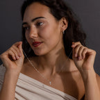 Diamond Butterfly Necklace & Earrings Set Silver 18K Gold Plated