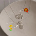 Kids Drawing Necklace Silver 18K Gold Plated