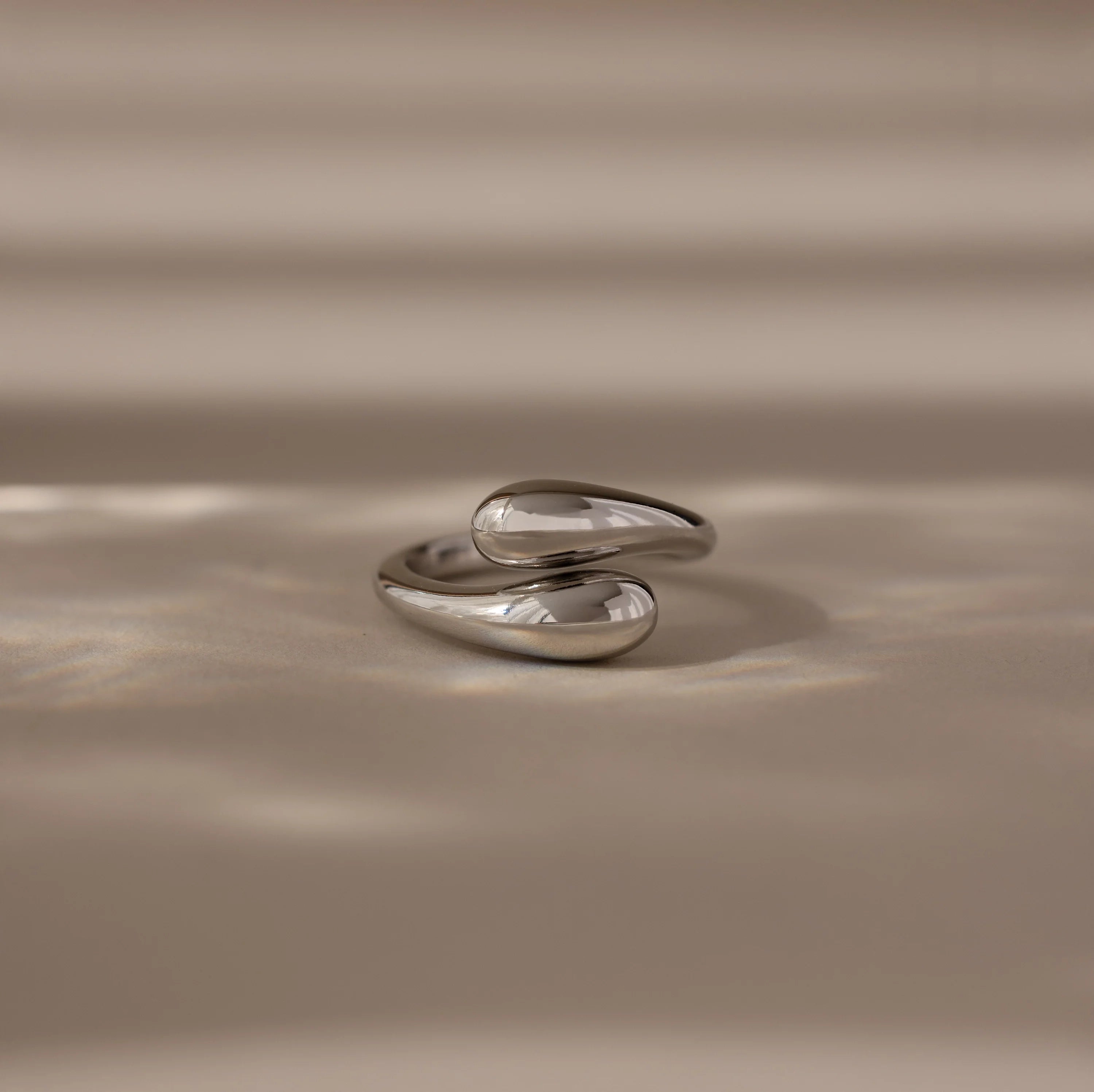 Duo Dome Ring Silver 18K Gold Plated