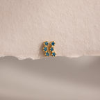 Birthstone Cluster Flatback Studs Silver 18K Gold Plated