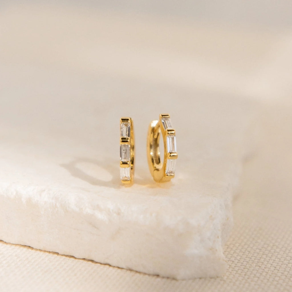Kenia Diamond Huggies Silver 18K Gold Plated