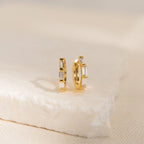 Kenia Diamond Huggies Silver 18K Gold Plated