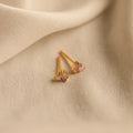 Pink Baguette Opal Studs Silver 18K Gold Plated