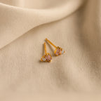 Pink Baguette Opal Studs Silver 18K Gold Plated