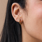 Black Onyx Hoops Bundle Silver 18K Gold Plated