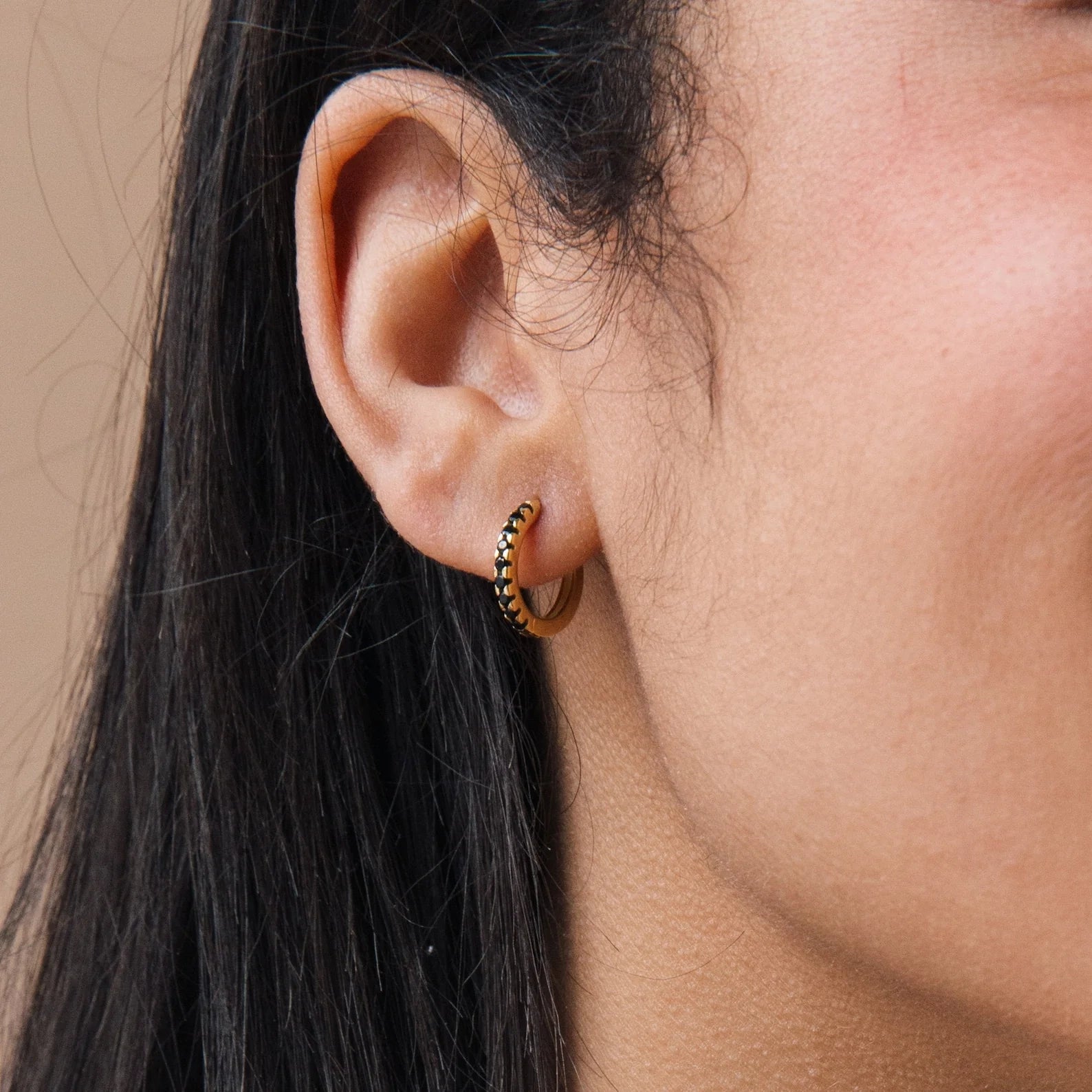 Black Onyx Hoops Bundle Silver 18K Gold Plated