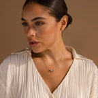 Interlocking Opal Inlay Necklace and Bracelet Set Silver 18K Gold Plated
