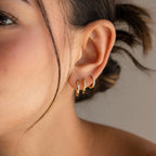 Classic Diamond Sprinkle Huggies Silver 18K Gold Plated