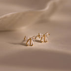Diamond Bow Studs Silver 18K Gold Plated