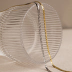 Men's Snake Chain Necklace Silver 18K Gold Plated
