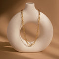 Diamond Paperclip Necklace Silver 18K Gold Plated