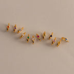 Topaz Huggies Silver 18K Gold Plated