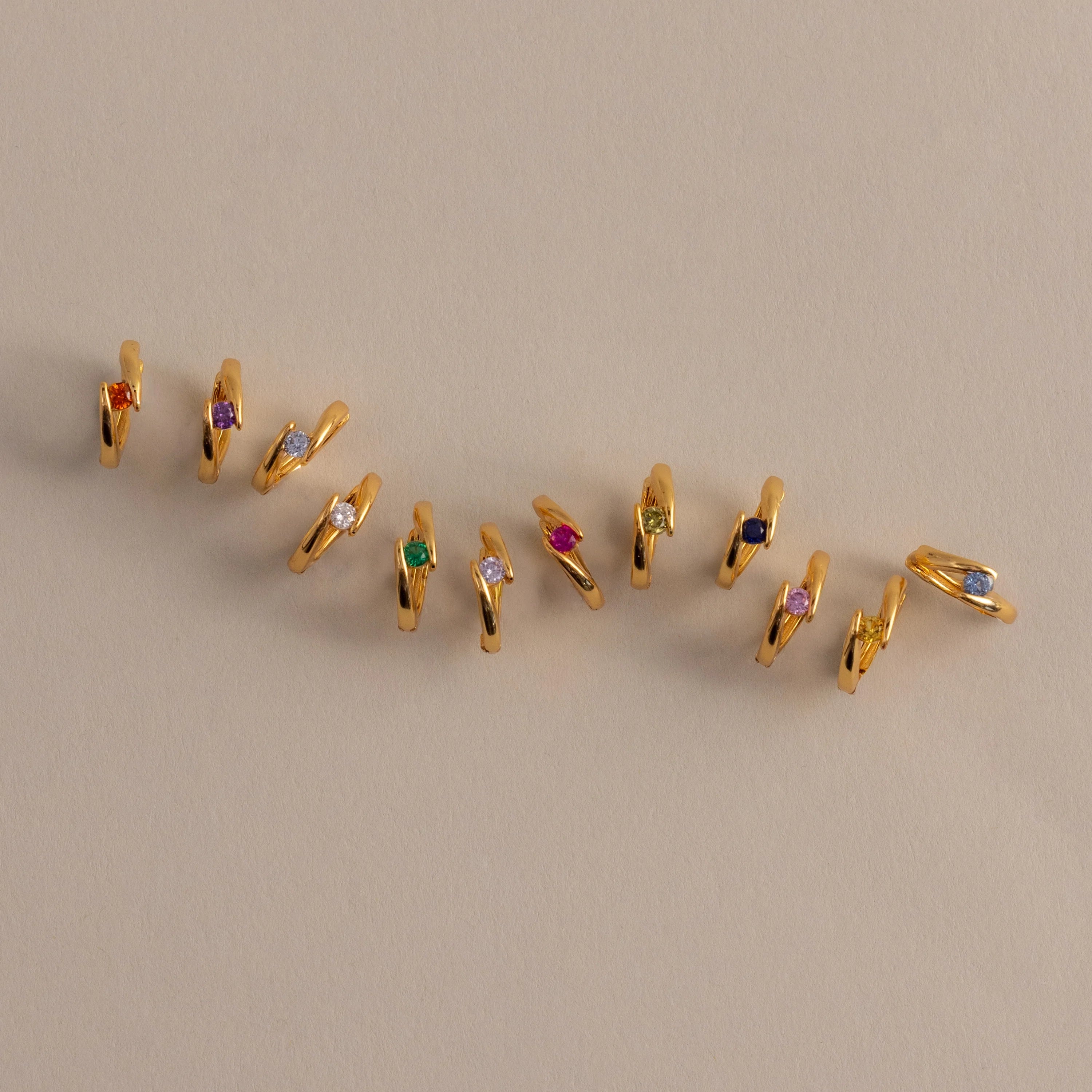 Topaz Huggies Silver 18K Gold Plated