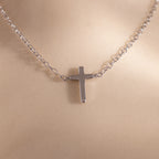 Dainty Cross Necklace Silver 18K Gold Plated
