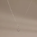 Diamond Poinsettia Charm Necklace Silver 18K Gold Plated
