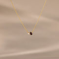 Teardrop Garnet & Pearl Necklace Silver 18K Gold Plated