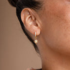 Pave Diamond Opal Star Huggies Silver 18K Gold Plated