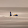 Ombre Blue Zircon Flatback Studs Silver 18K Gold Plated