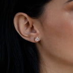Diamonds Oval Diamond Studs Silver 18K Gold Plated