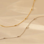 Bar Station Necklace Silver 18K Gold Plated