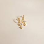 Diamond Caroline Pave Drop Huggies Silver 18K Gold Plated