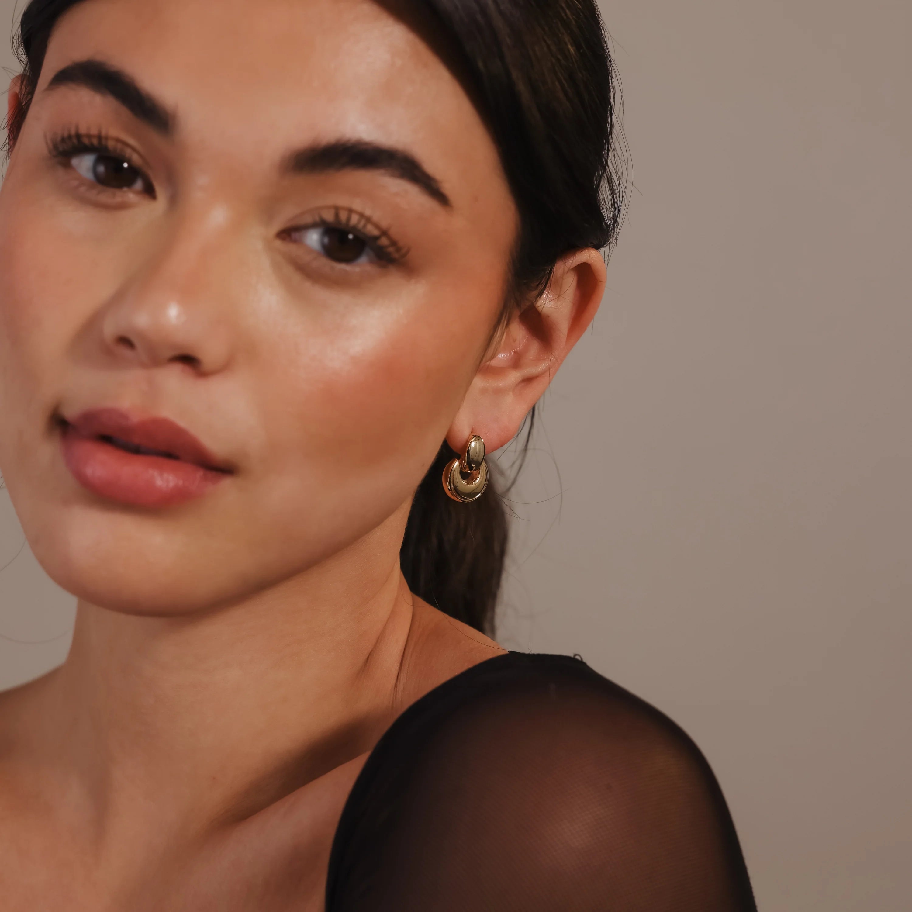 Eclipse Dome Studs Silver 18K Gold Plated