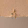 Aquamarine Earring Trio Set Silver 18K Gold Plated