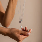 North Star Opal Necklace Silver 18K Gold Plated
