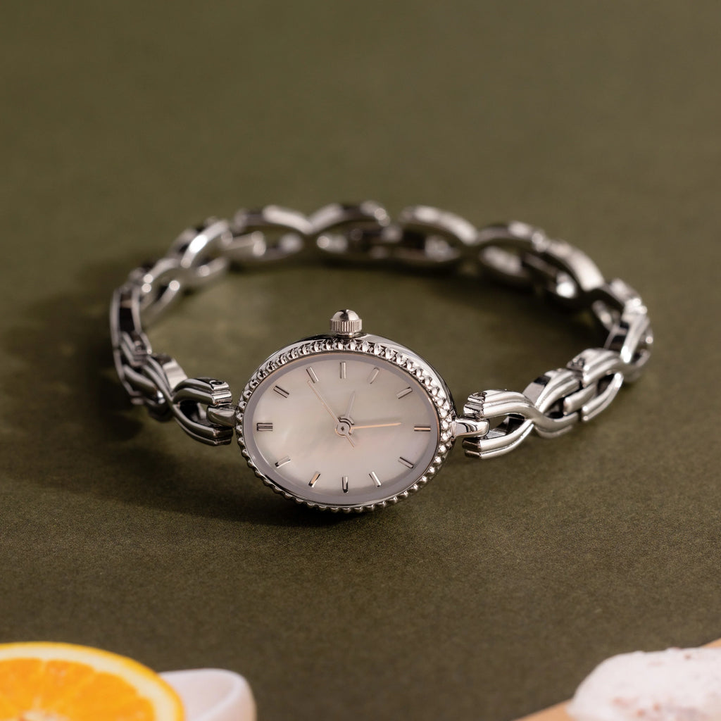Oval Infinity Link Timepiece Silver 18K Gold Plated
