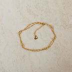 Duo Bead Chain Anklet Silver 18K Gold Plated